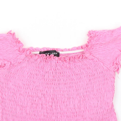 New Look Womens Pink   Cropped Blouse Size 6