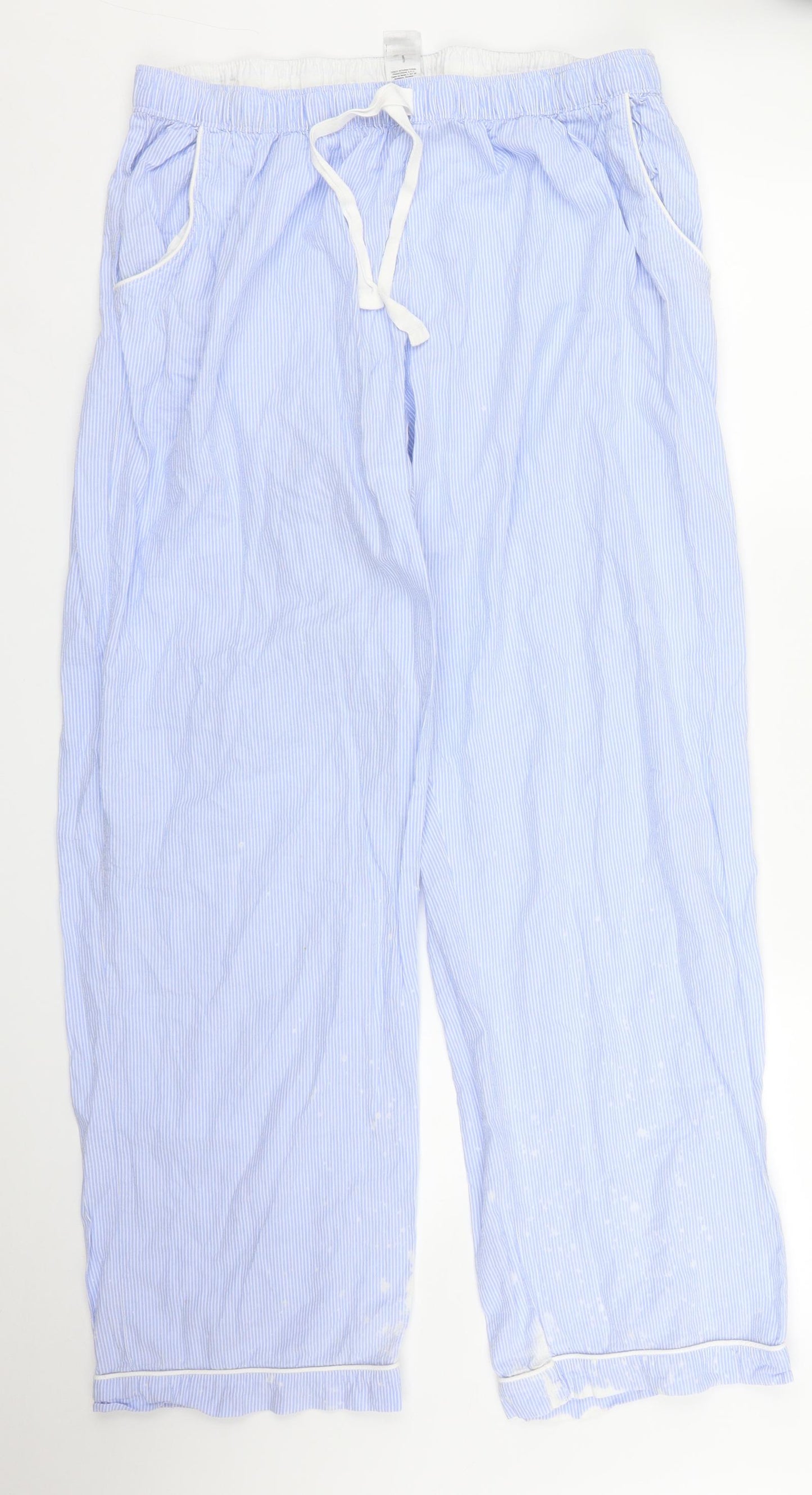 F&F Womens Blue Striped  Chemise Pyjama Pants Size 18