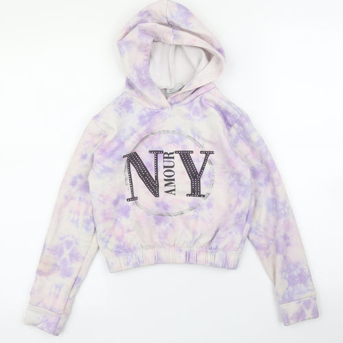 Matalan Girls Purple Camouflage  Pullover Hoodie Size 9 Years