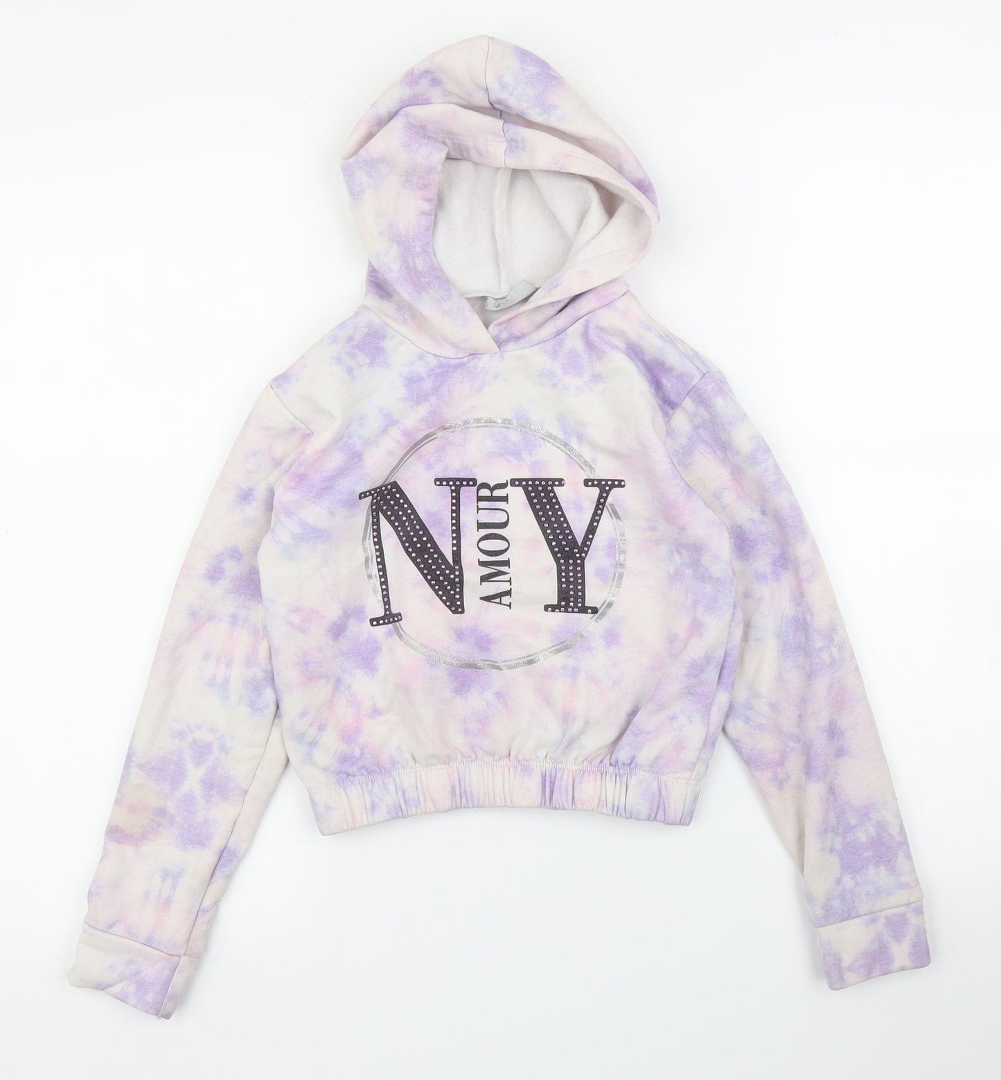 Matalan Girls Purple Camouflage  Pullover Hoodie Size 9 Years