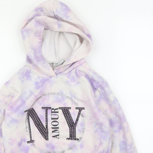 Matalan Girls Purple Camouflage  Pullover Hoodie Size 9 Years