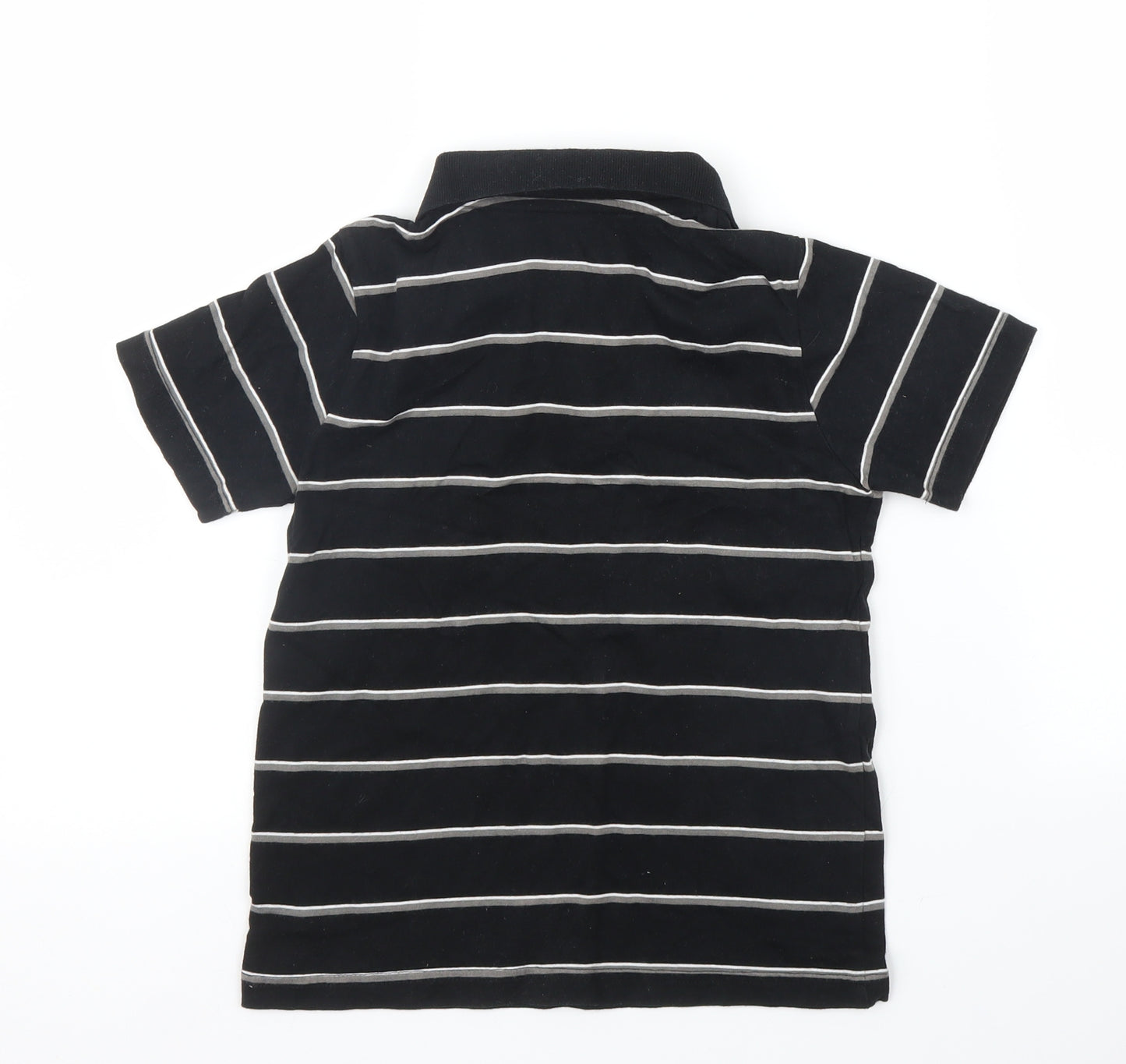 h&t Boys Black Striped  Basic Polo Size 6 Years