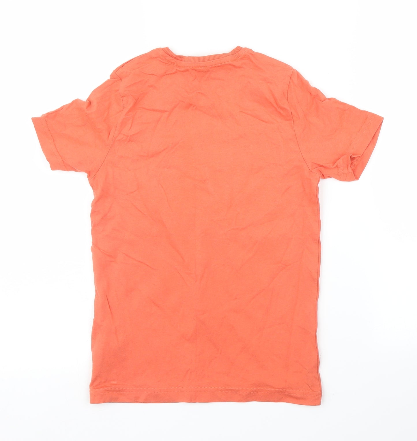 m&s Girls Orange   Basic T-Shirt Size 7 Years