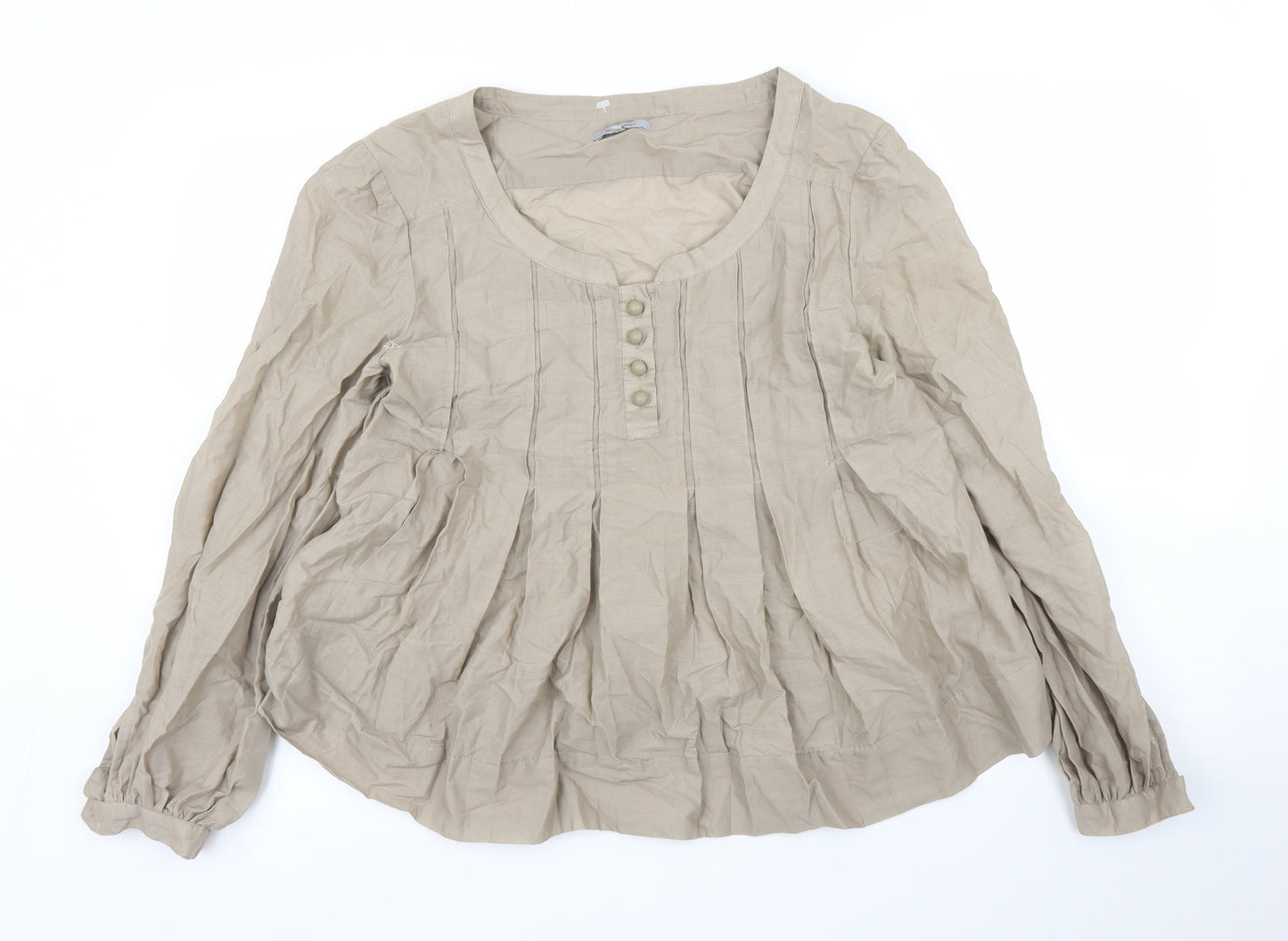 Tex Woman Womens Beige   Basic Blouse Size 14