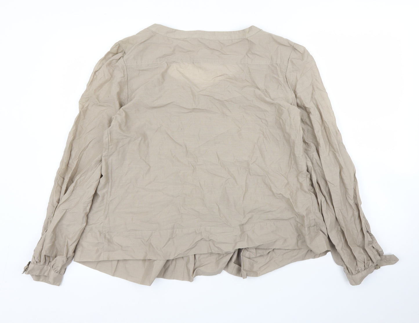 Tex Woman Womens Beige   Basic Blouse Size 14