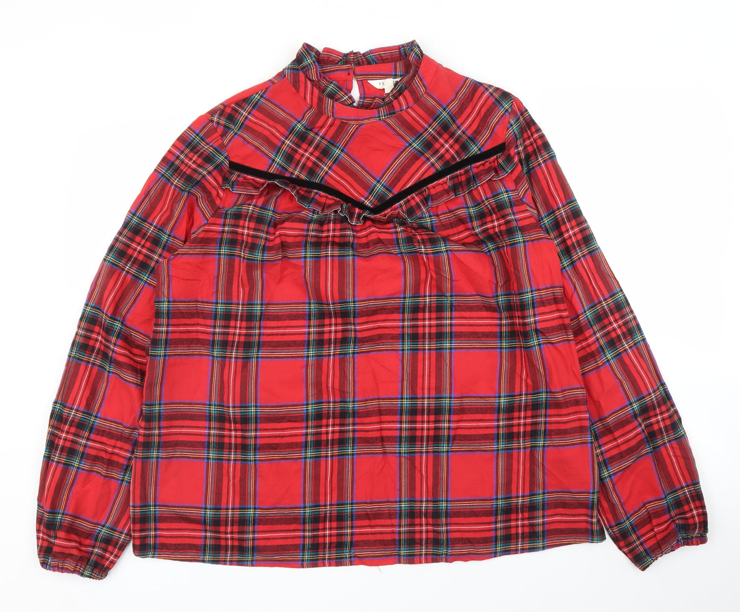 Matalan Womens Red Plaid  Basic Blouse Size 16