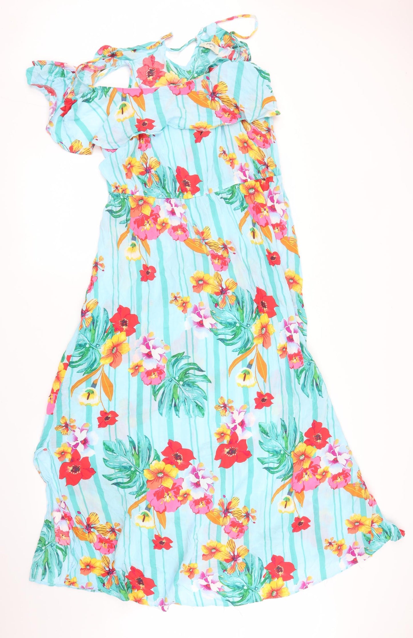 Papaya Womens Blue Floral  A-Line  Size 18
