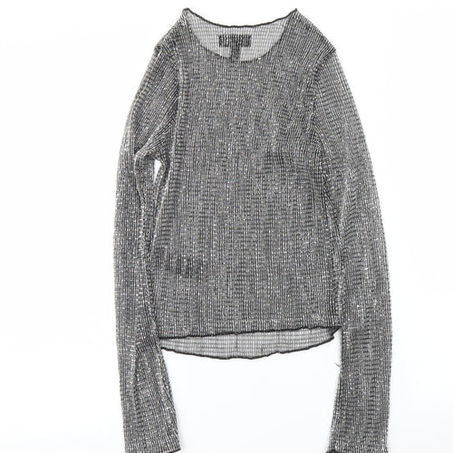 Topshop Womens Silver   Basic Blouse Size 6