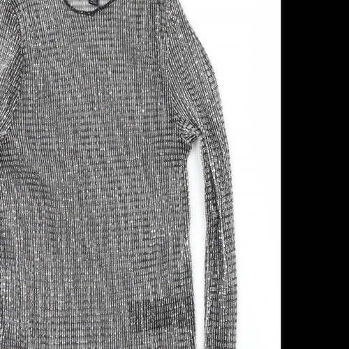 Topshop Womens Silver   Basic Blouse Size 6