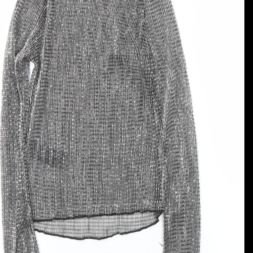 Topshop Womens Silver   Basic Blouse Size 6
