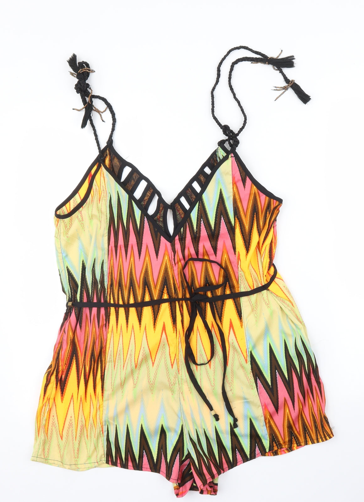 River Island Womens Multicoloured Striped  Romper One-Piece Size 12