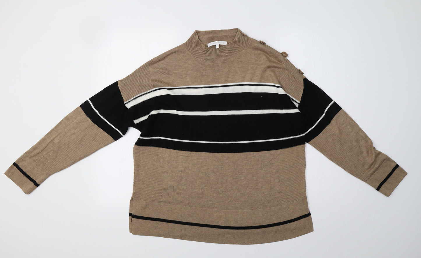 NEXT Womens Brown Striped  Pullover Sweatshirt Size 16