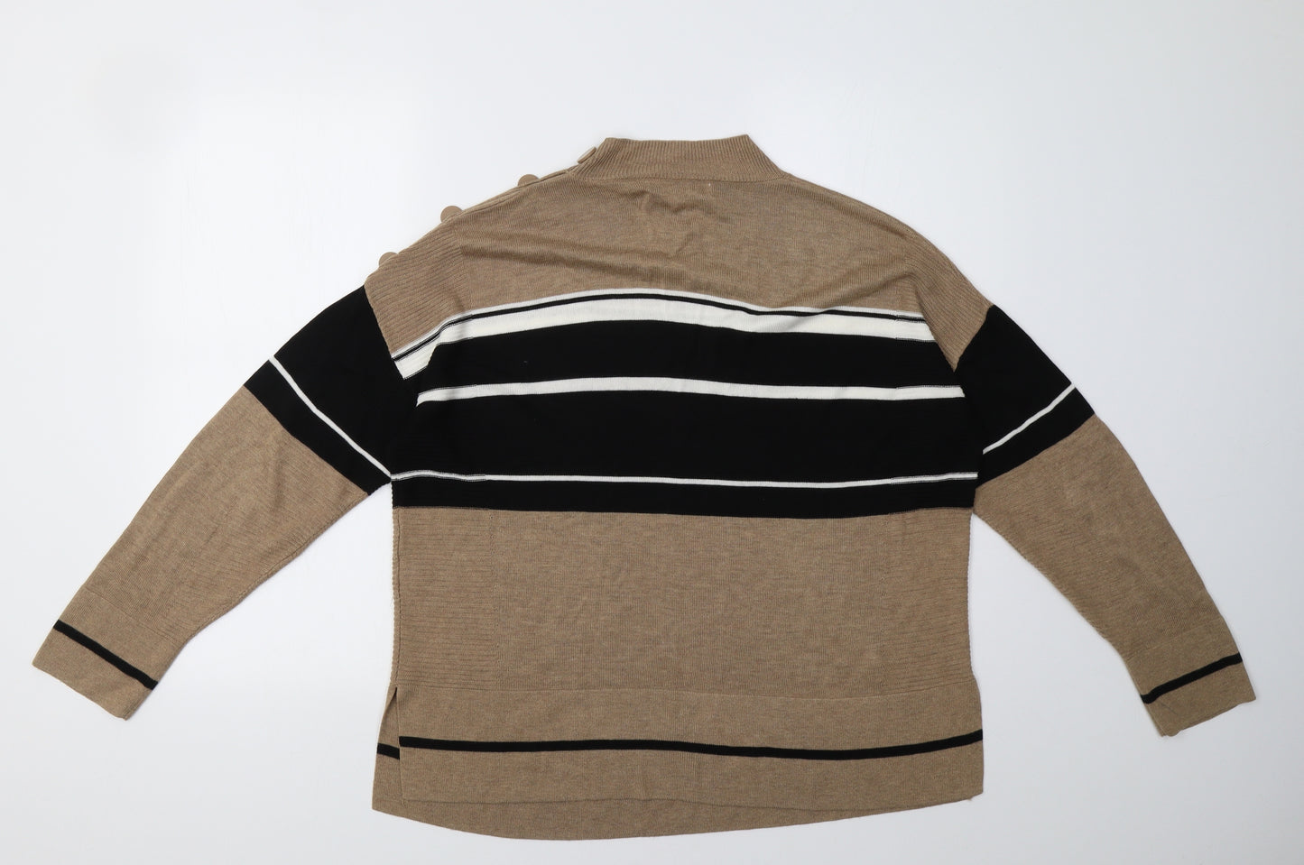 NEXT Womens Brown Striped  Pullover Sweatshirt Size 16