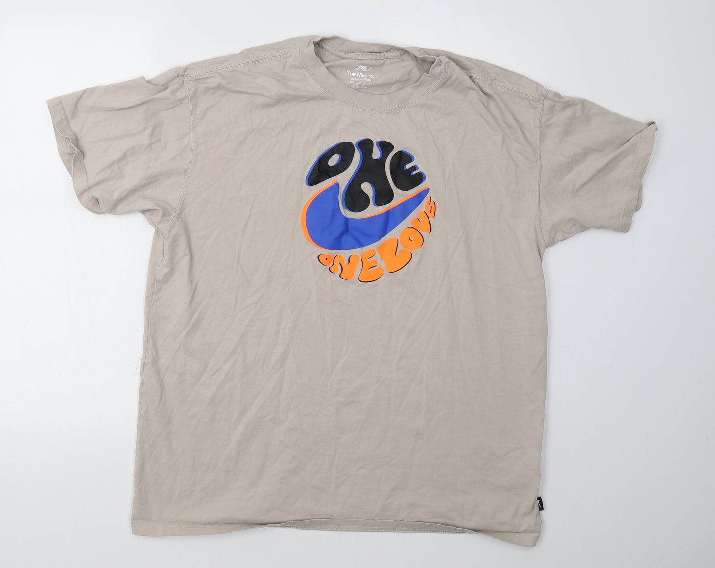 Nike Mens Beige    T-Shirt Size L