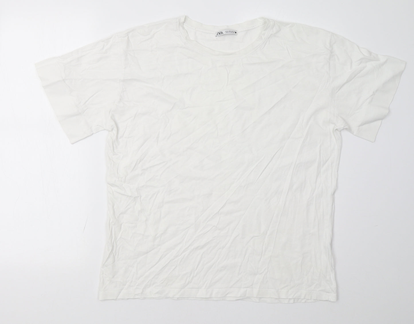 Zara Mens White    T-Shirt Size M