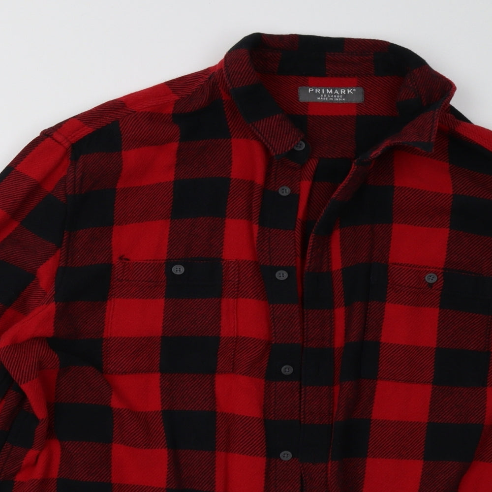 Primark Mens Red Check  Jacket  Size 2XL