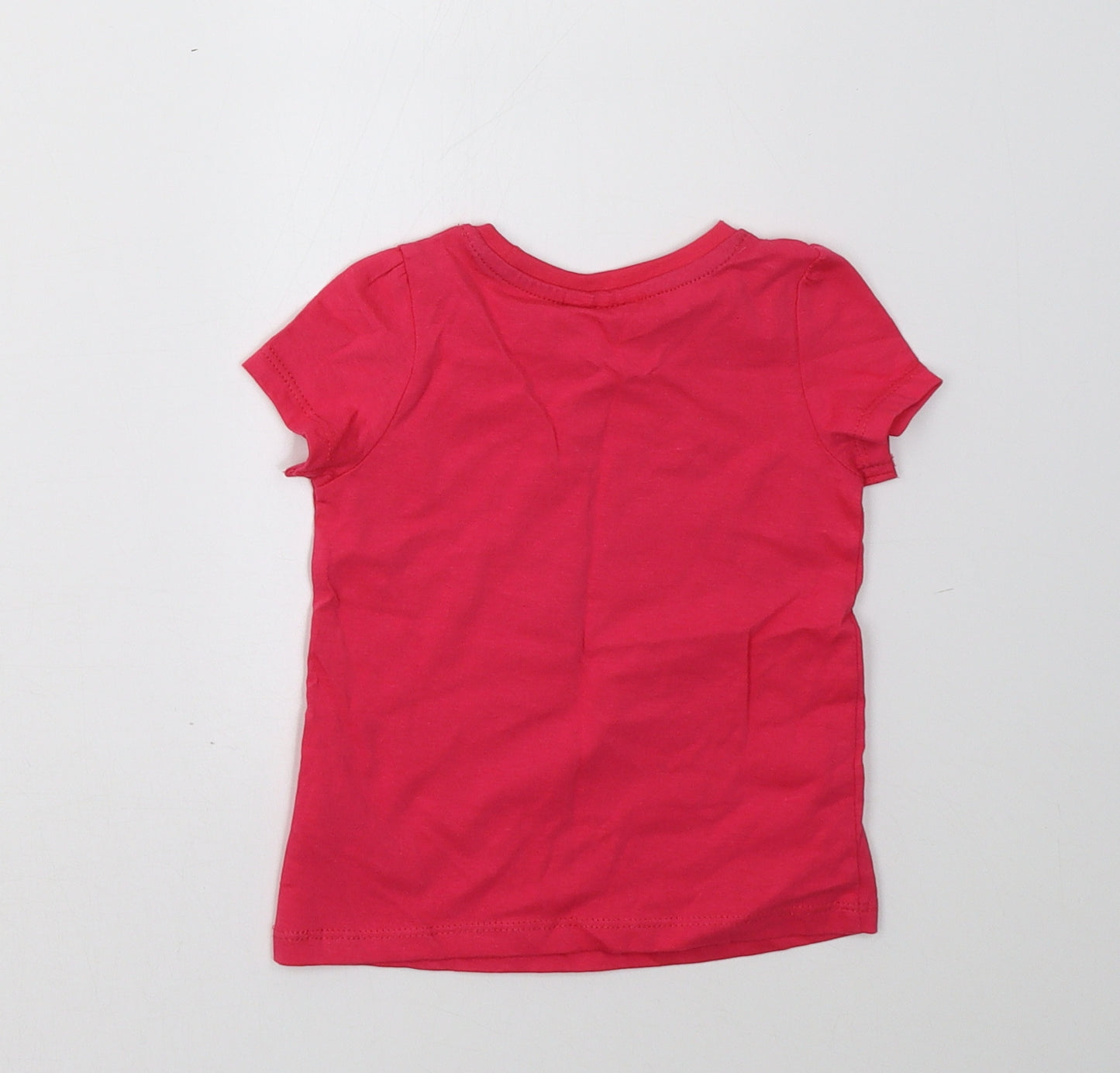 Preworn Girls Pink   Basic T-Shirt Size 9-12 Months