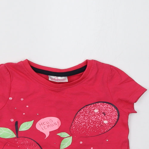 Preworn Girls Pink   Basic T-Shirt Size 9-12 Months