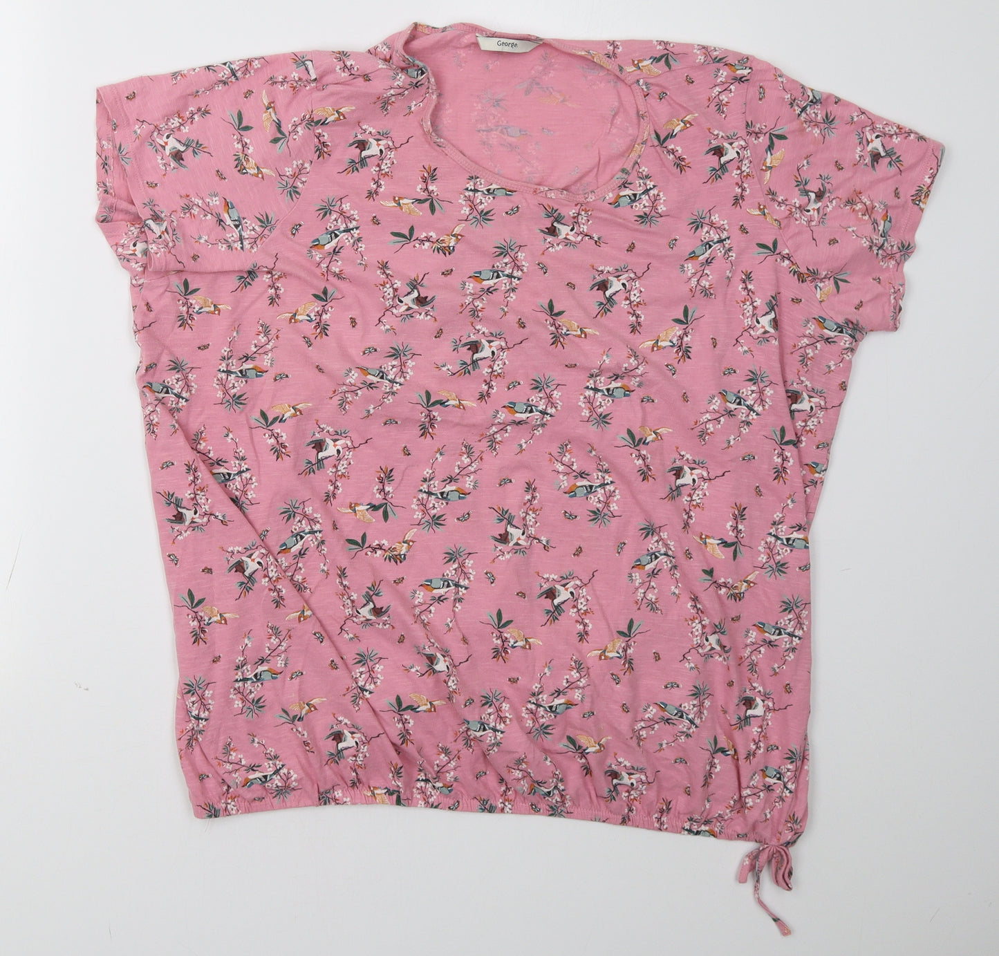 George Womens Pink Floral  Basic T-Shirt Size 20