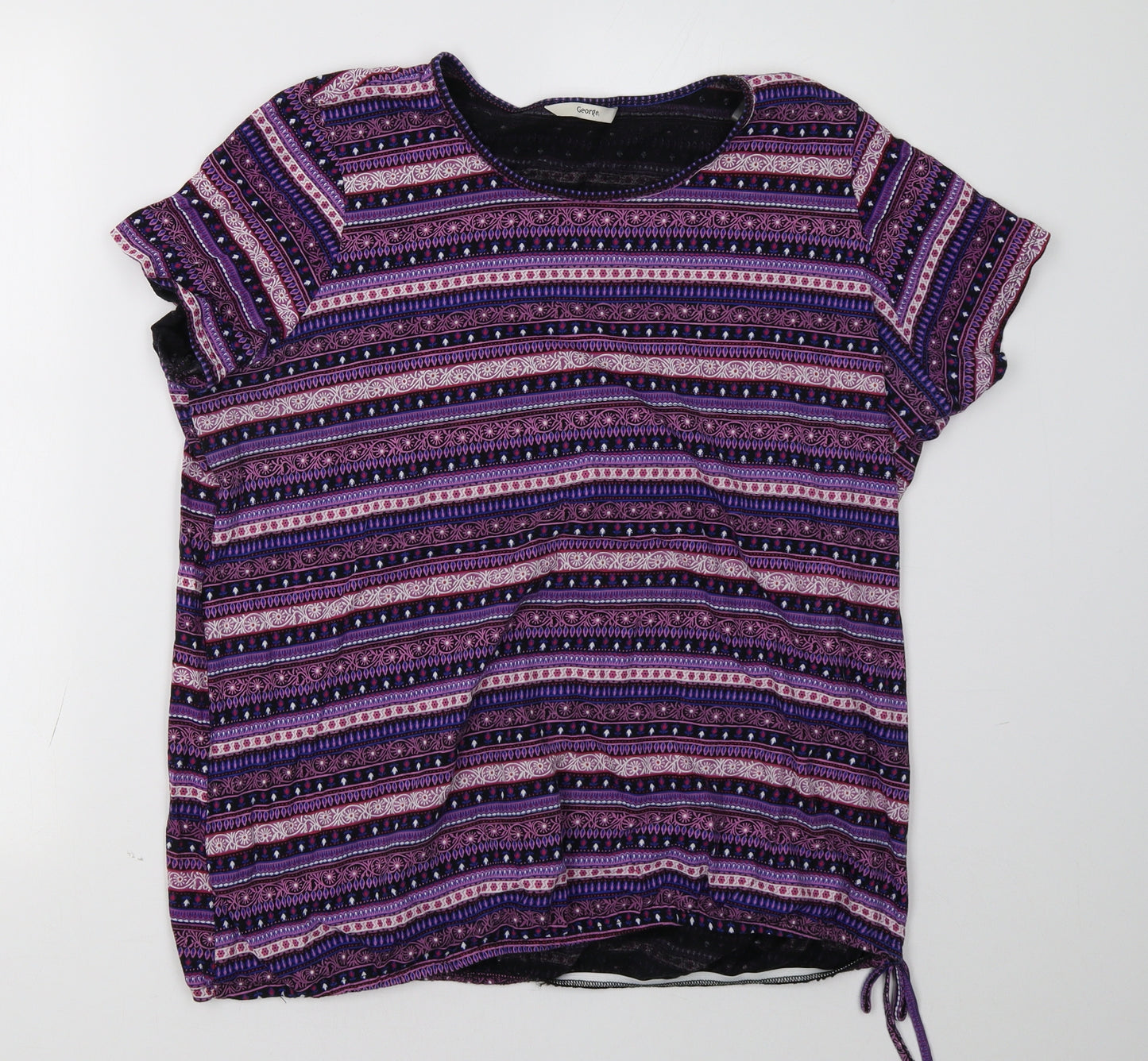 George Womens Pink Geometric  Basic T-Shirt Size 20