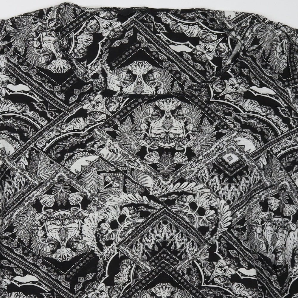 George Womens Grey Geometric  Basic T-Shirt Size 20