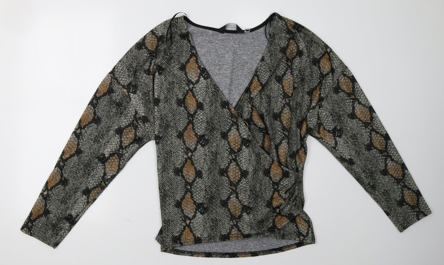 Dorothy Perkins Womens Green Animal Print  Pullover Sweatshirt Size 20