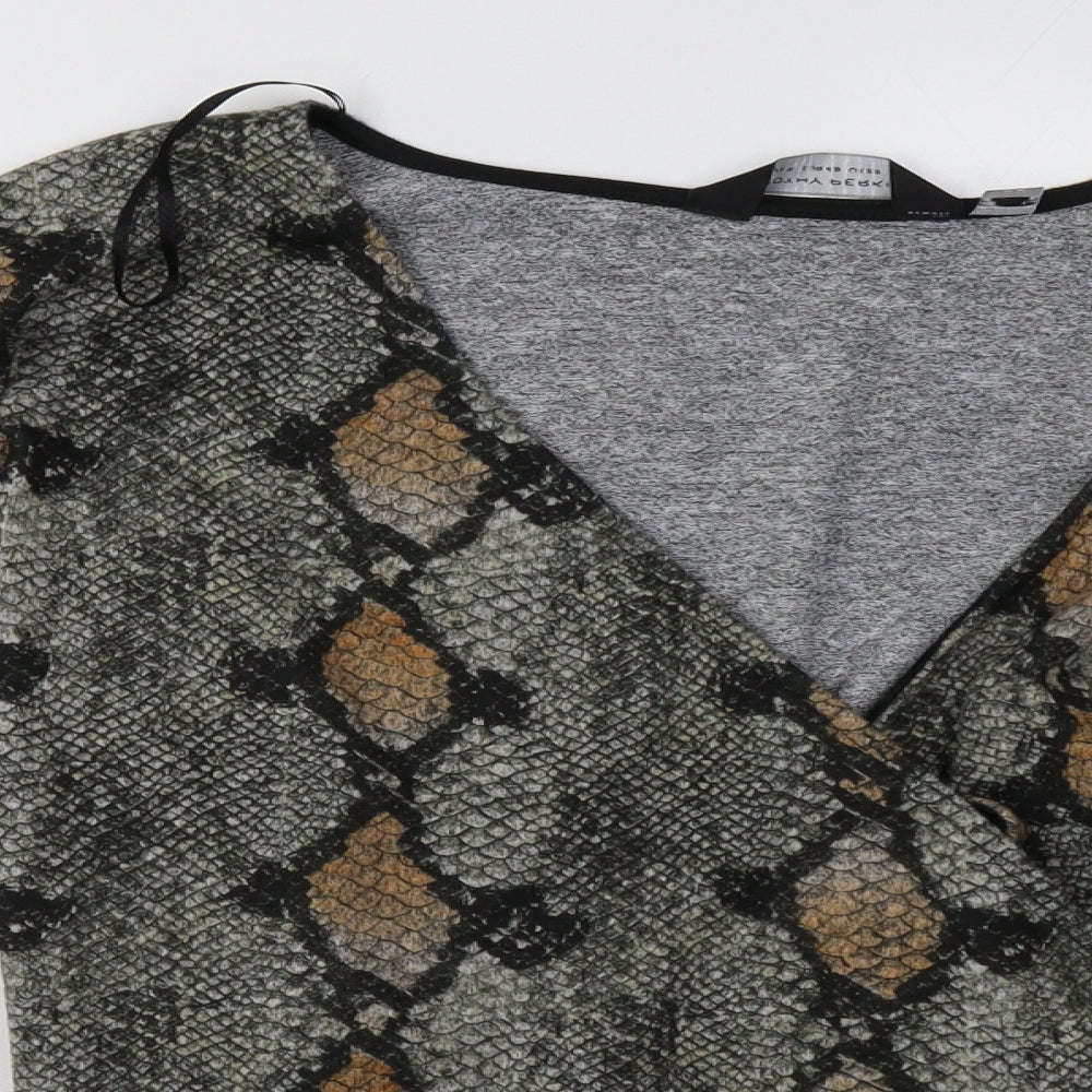 Dorothy Perkins Womens Green Animal Print  Pullover Sweatshirt Size 20