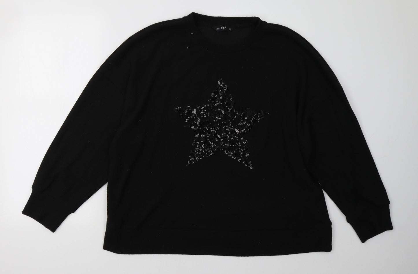 F&F Womens Black   Pullover Sweatshirt Size 20