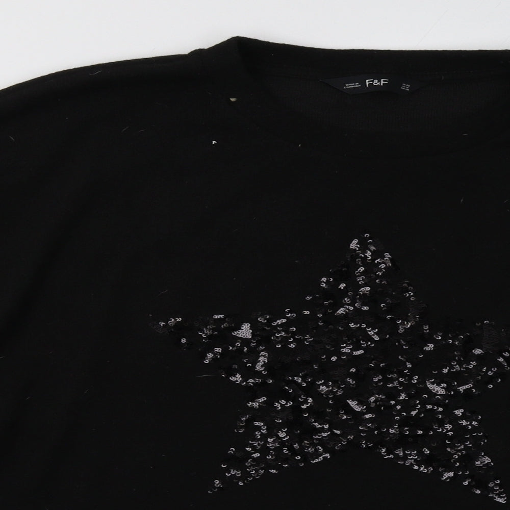 F&F Womens Black   Pullover Sweatshirt Size 20