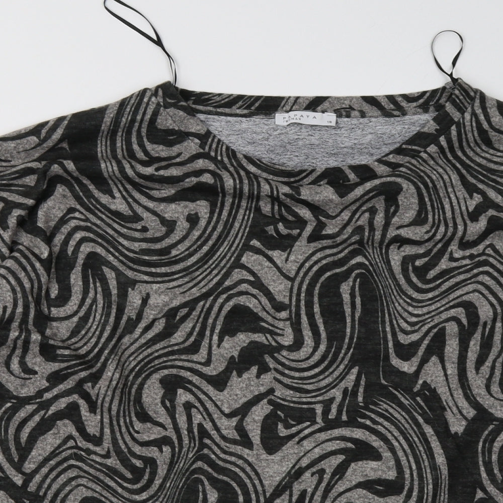 Matalan Womens Grey Geometric  Pullover Sweatshirt Size 18