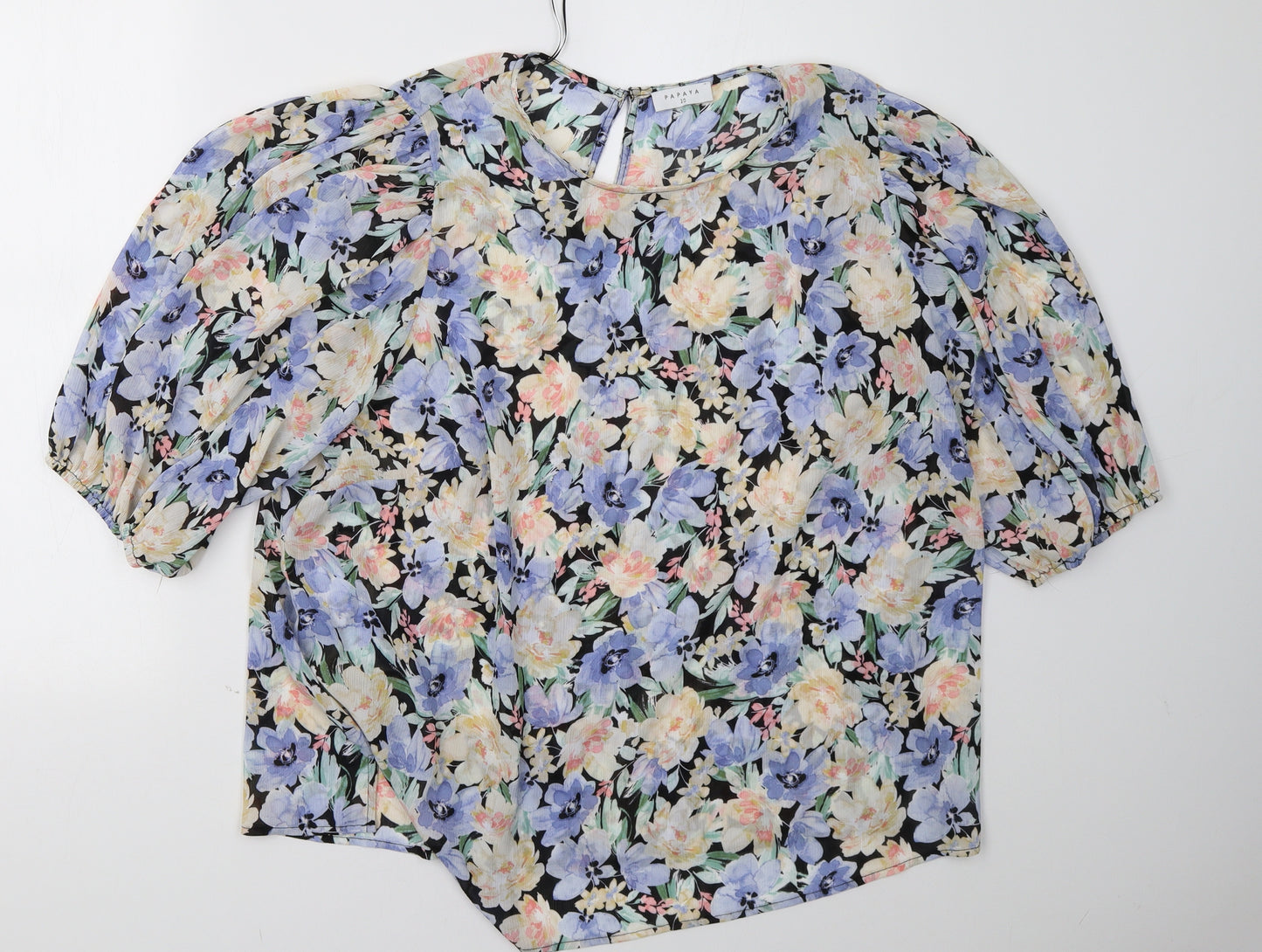 Matalan Womens Blue Floral  Basic Blouse Size 20