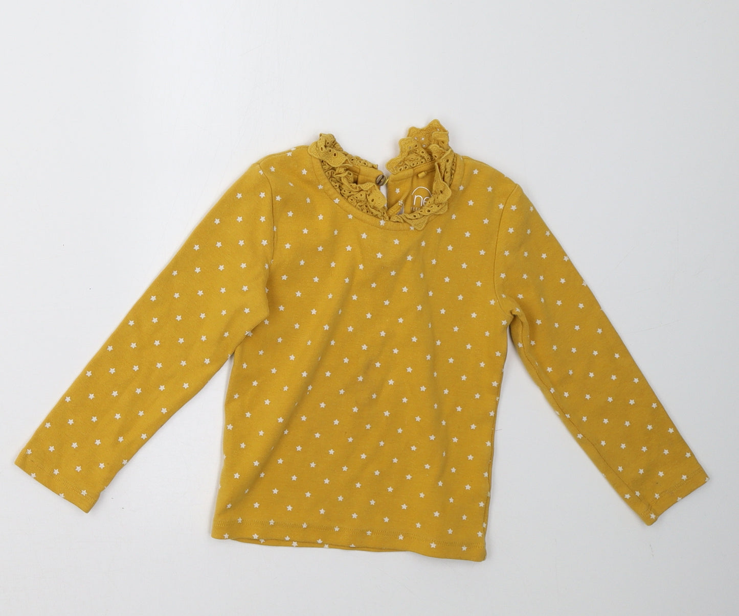 NEXT Girls Yellow Polka Dot  Pullover Sweatshirt Size 2-3 Years