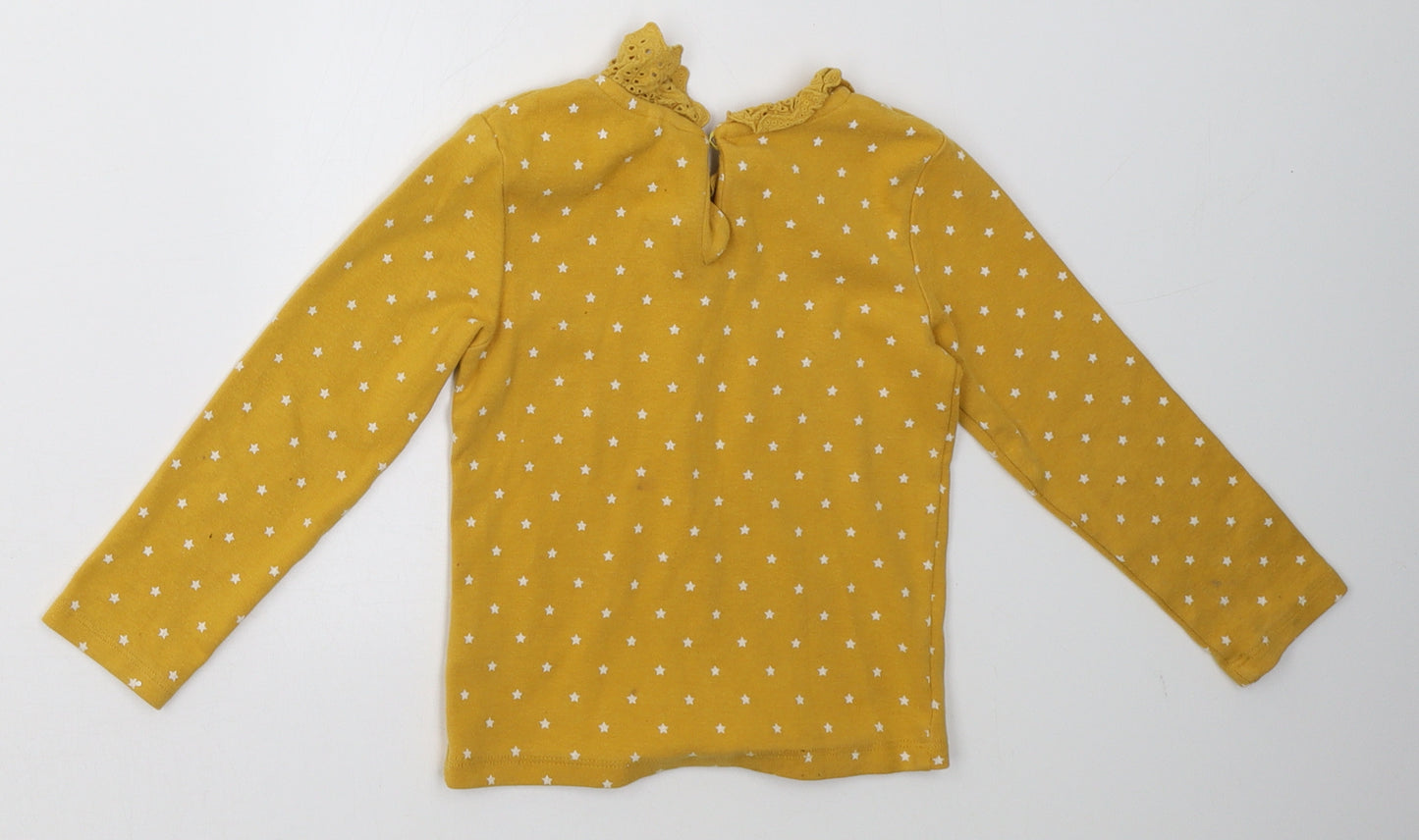 NEXT Girls Yellow Polka Dot  Pullover Sweatshirt Size 2-3 Years