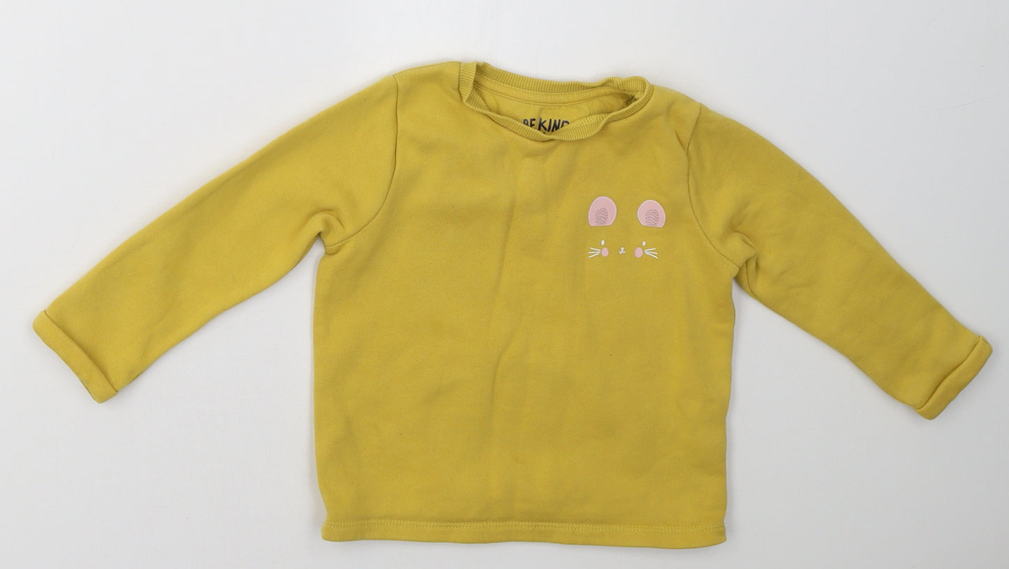 F&F Girls Yellow   Pullover Sweatshirt Size 2-3 Years