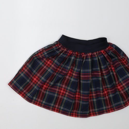 Preworn Girls Red Check  A-Line Skirt Size 4 Years