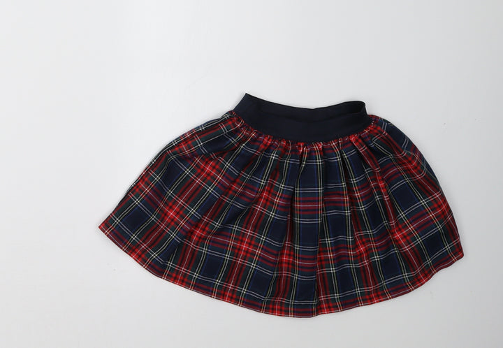 Preworn Girls Red Check A-Line Skirt Size 4 Years