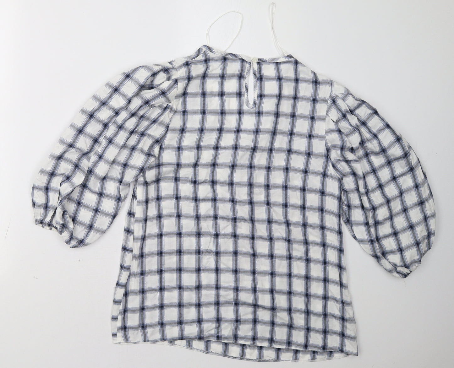 Matalan Womens Blue Check  Pullover Sweatshirt Size 12