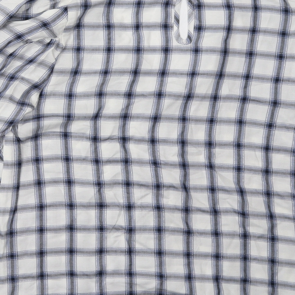 Matalan Womens Blue Check  Pullover Sweatshirt Size 12