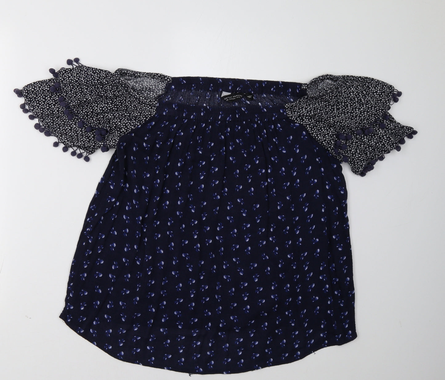 Dorothy Perkins Womens Blue Polka Dot  Basic Blouse Size 12