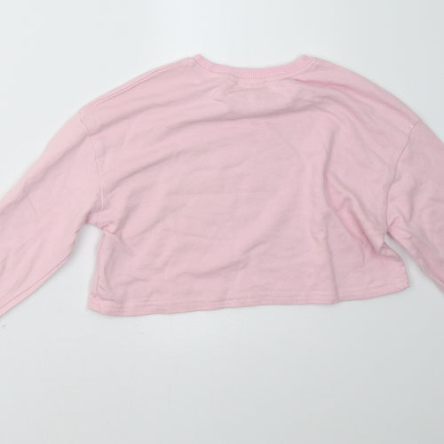 SheIn Girls Pink   Pullover Sweatshirt Size 11-12 Years  - Cropped