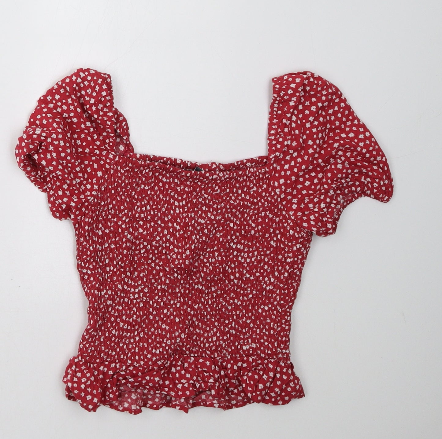 Primark Girls Red Polka Dot  Basic T-Shirt Size 11-12 Years