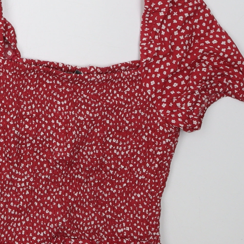 Primark Girls Red Polka Dot  Basic T-Shirt Size 11-12 Years