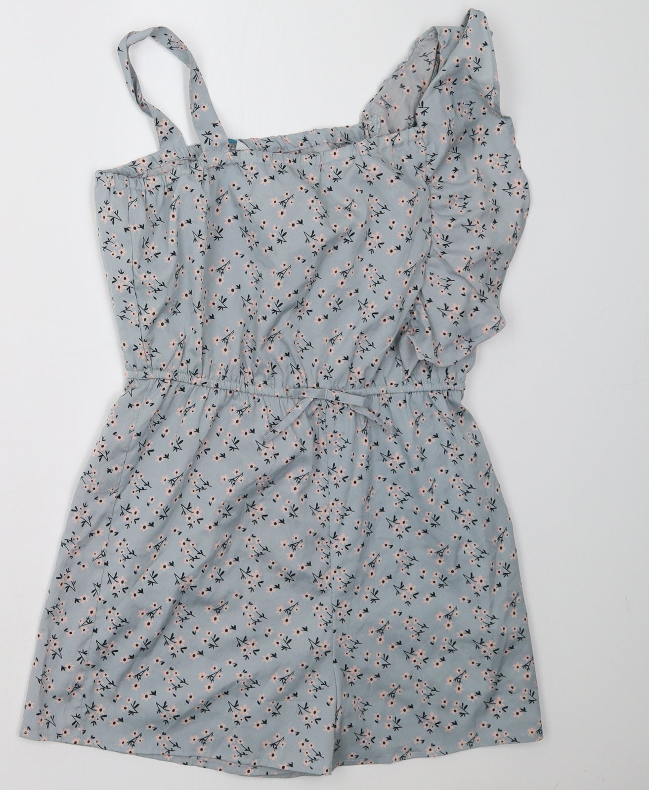 Primark Girls Blue Floral  Playsuit One-Piece Size 12 Years