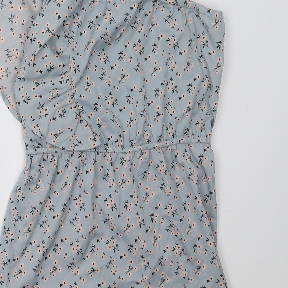 Primark Girls Blue Floral  Playsuit One-Piece Size 12 Years