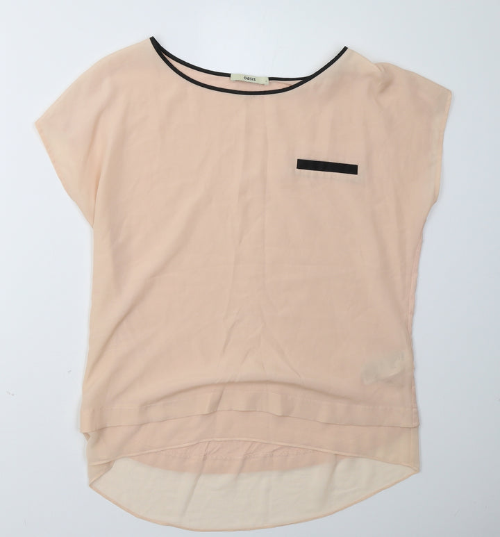 Oasis Womens Pink Basic Blouse Size L