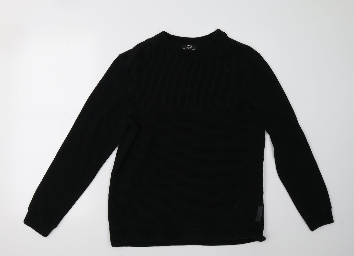Bershka Mens Black   Pullover Sweatshirt Size M