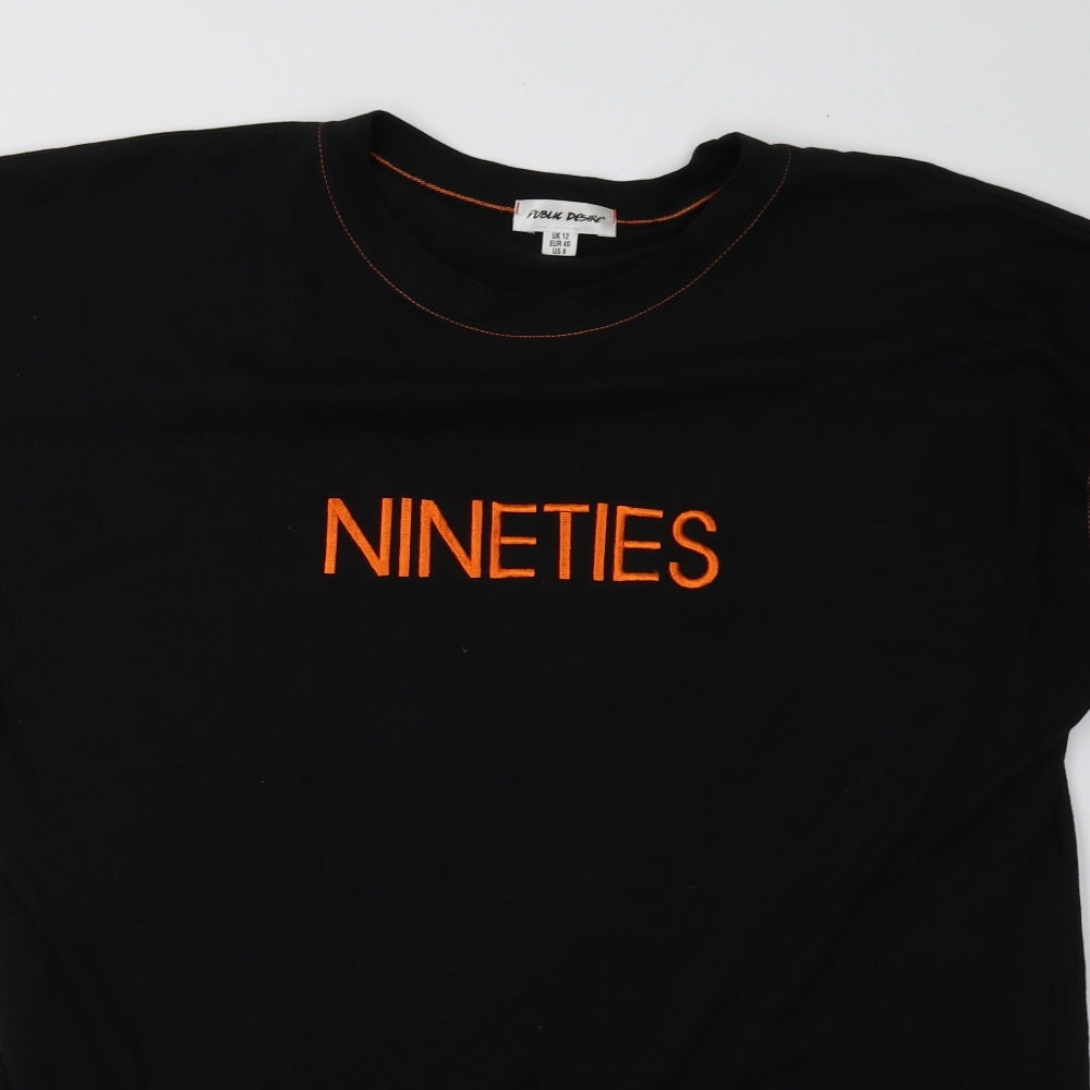 Public Desire Womens Black   Basic T-Shirt Size 12