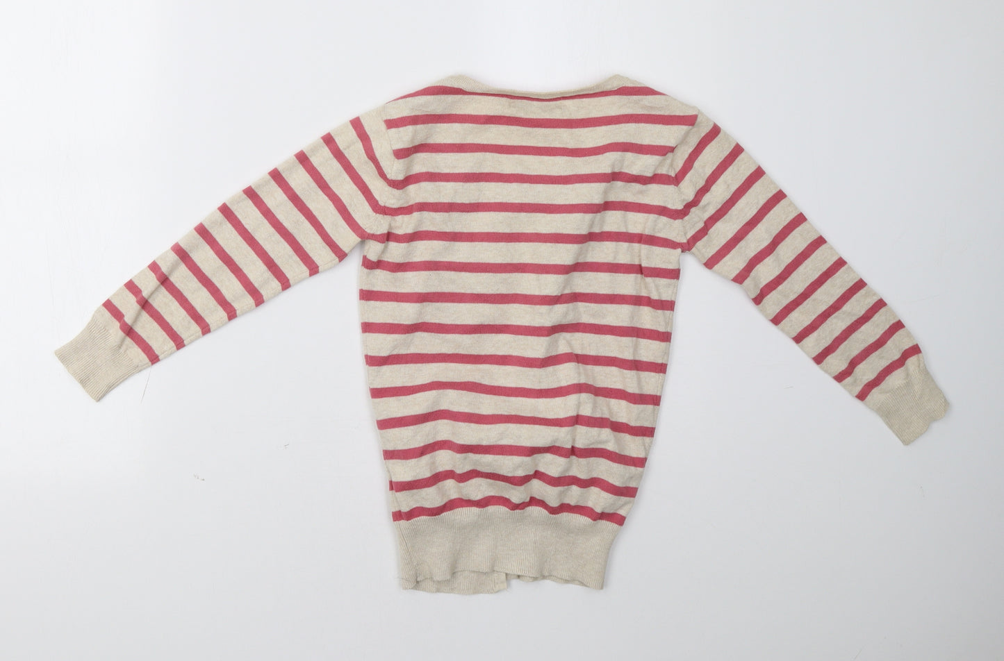Primark Womens Pink Striped  Cardigan Jumper