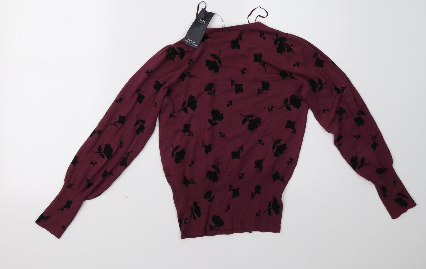 Marks and Spencer Womens Purple Polka Dot  Pullover Sweatshirt Size 8