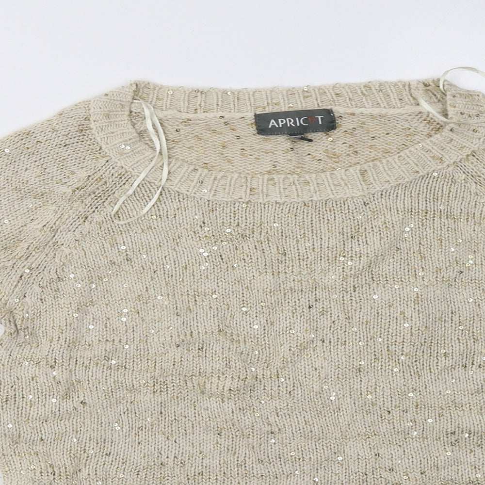 Apricot Womens Beige   Pullover Sweatshirt Size 12